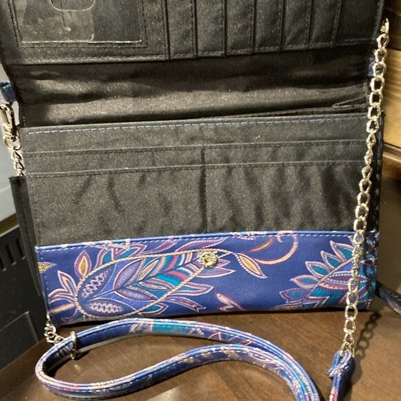 Nicole by Nicole Miller Wallet Convertible Clutch Crossbody Zipper Purse - Picture 7 of 11